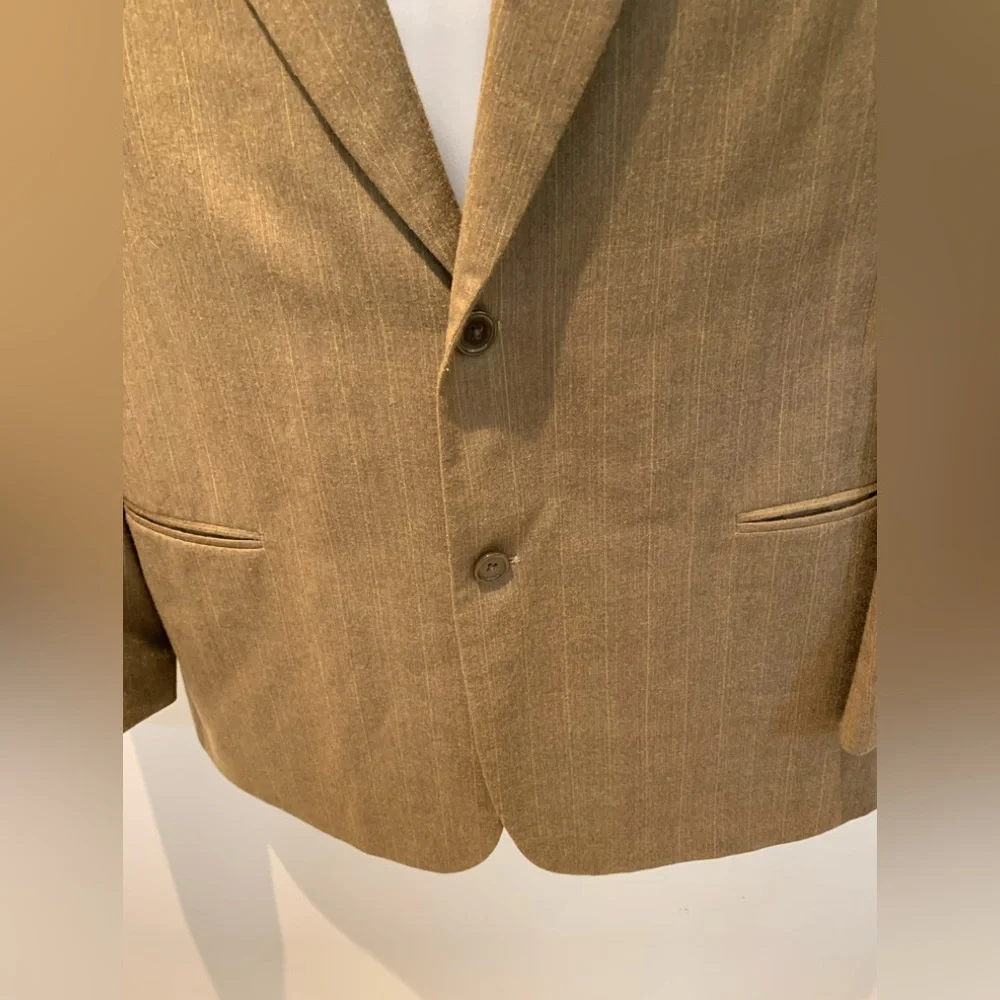 Vintage Donna Karen Men's 100% Wool 44R Classic Italian Suit‎ Jacket Brown
